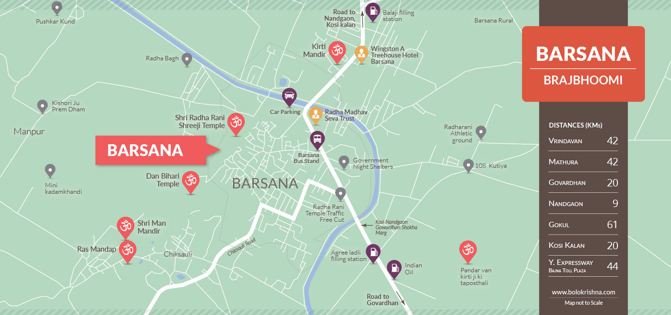 A detailed map of Barsana town.