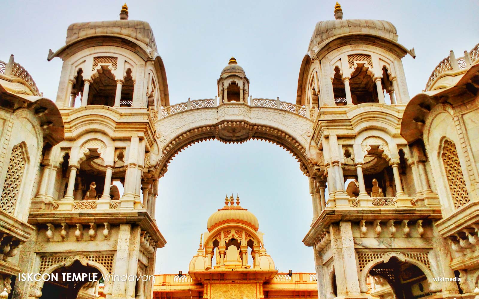 the iskcon temple of vrindavan - bolokrishna.com source: wikimedia